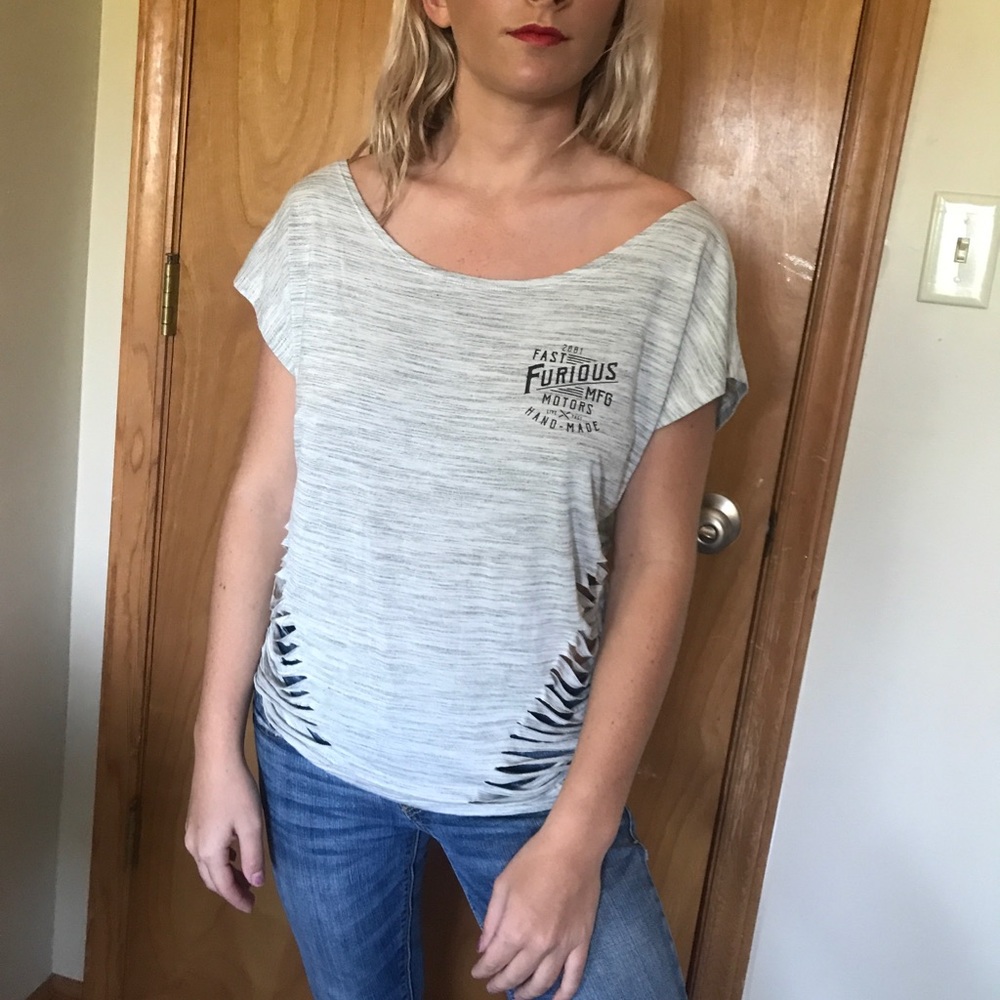 affliction fast and the furious ripped top size XS